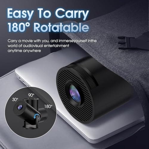 Mini Projector with WiFi and Bluetooth Built-in Apps Smart Projector Support 4K 1080P FHD 180° Adjustable Auto Keystone Compatibile with HDMI/TV Stick/Memory Stick/Laptop, Black 5