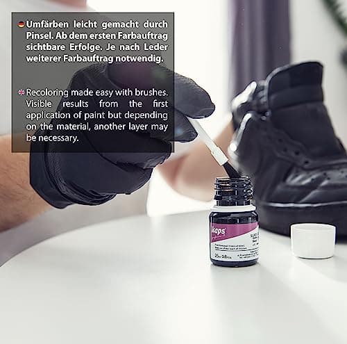 Dye Paint for Leather Shoes and Bags with Sponge and Brush, Kaps Super Color, 70 Colors (101 - White) 5