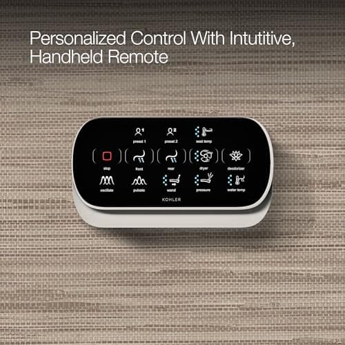 Kohler PureWash E750 Elongated Heated Bidet Toilet Seat, Touchscreen Remote Control, Biscuit, Quiet-Close Grip-Tight Lid, Self-Cleaning Wand, Warm Water Bidet, Adjustable Water Pressure, Nightlight 6