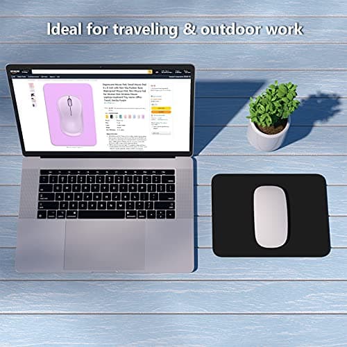 Dapesuom Small Mouse Pad, 6 x 8 Inch Thick Rubber Premium-Textured Non-Slip Portable & Washable Mini Mouse Mat for Women Men Wireless Laptops Keyboard Tray Gaming Work Computer Office Travel, Black 7