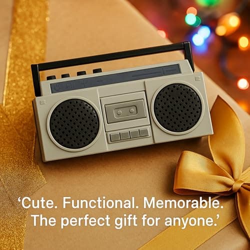 Sourcingbay Portable Mini Bluetooth Speaker, Retro Radio Design with Rechargeable Battery, Dual Speakers,Cool Gagdet for Kids Adults Office Desk Travel 5
