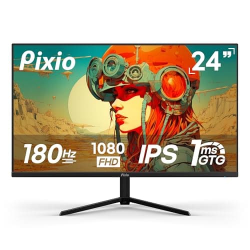 Pixio PX248 Prime V2 Black 24 inch 180Hz Refresh Rate FHD 1080p Resolution Fast-IPS Panel 1ms GTG Response Time Adaptive Sync LED Built-in Speakers Tilting Stand Gaming Monitor