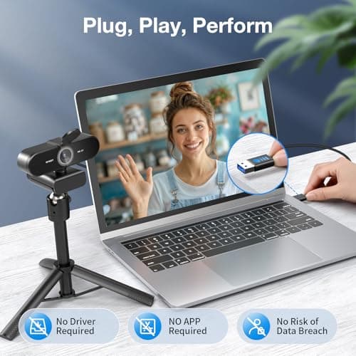 EMEET NOVA 4K Webcam with Tripod - 4K UHD, PDAF Autofocus, Adjustable Heights with 360° Swivel Head, 2 Noise-Cancelling Mics, USB Plug&Play, Privacy Cover, Ideal for Online Meetings&Live Streaming 9