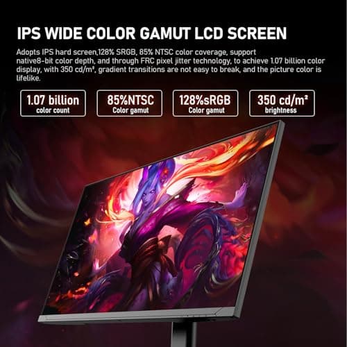 Gawfolk 27 inch IPS PC Screen, 4K Gaming Monitor 144Hz, 1ms, FreeSync, 128% sRGB, 178° Wide Viewing Angle, HDMI 2.1, DisplayPort,Height-Adjustable and Swivel,75 * 75MM Wall Mount Compatible - Black 3
