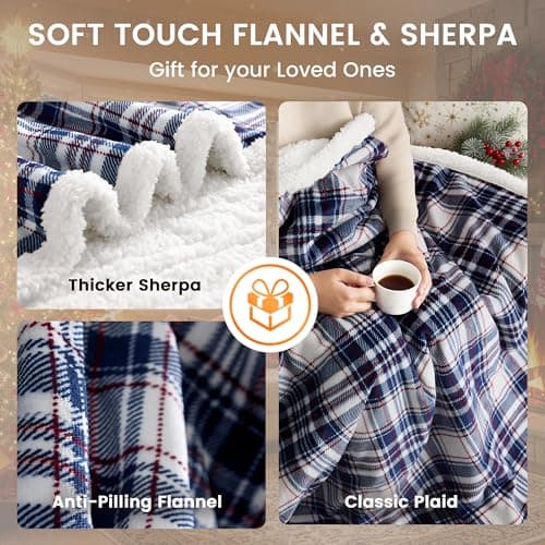 blunique Heated Blanket Electric Throw-50''x60''Ultra Soft Cozy Plaid Flannel Fast Heating Electric Blanket with 10 Heat Levels & 10 Hours Auto Off, ETL Certified, Keep Warm in Home Office (Tartan) 7
