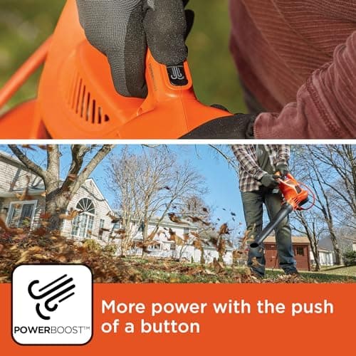 BLACK+DECKER Leaf Blower, Leaf Vacuum and Mulcher 3 in 1, Backpack Blowers for Lawn Care,250 mph Airflow, 400 cfm Delivery Power, Reusable Bag Included, Corded (BEBL7000) 8