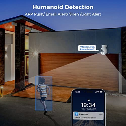 Hiseeu Wireless Security Camera System, 4PCS 5MP Outdoor Camera with 10in LCD 1T HDD, 2-Way Audio, PTZ, Color Night Vision, Motion Alert, IP66 Waterproof, Auto Tracking, 2.4G WiFi, No Monthly Fee 6