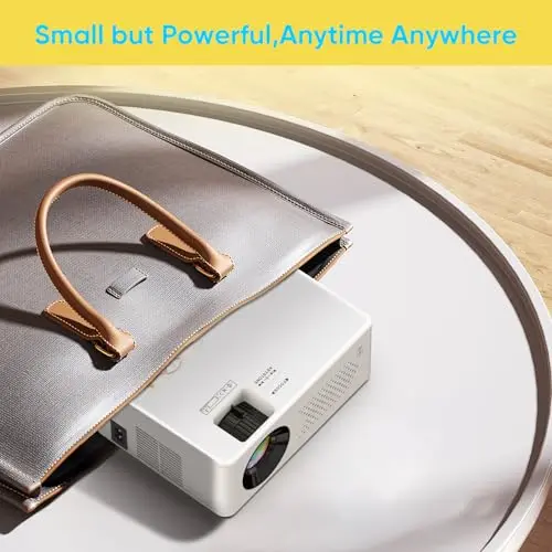 PURSHE Mini Bluetooth Projector, Full HD 1080P Supported Portable Outdoor Movie Projector for iOS, Android, Windows, Compatible with TV Stick/HDMI/Smartphone/PS4/USB [Remote Included] 9