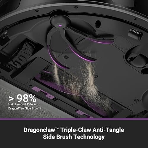 Eureka E20 Evo Plus Robot Vacuum and Mop Combo, 10,000Pa Suction Robot Vacuum Cleaner Bagless Self-Emptying Station, 45-Day Capacity Anti-Hair-Tangling Side Brush Mop Lifting App Control LiDAR Nav 5