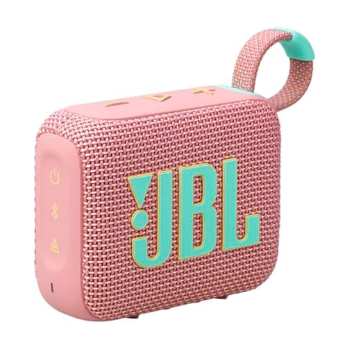 JBL Go 4 - Ultra-Portable, Waterproof and Dustproof Bluetooth Speaker, Big JBL Pro Sound with Punchy bass, 7-Hour Built-in Battery, Made in Part with Recycled Materials (Pink)