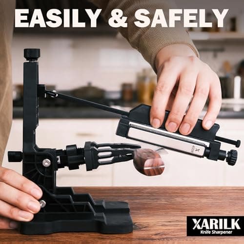 XARILK Portable Folding Knife Sharpener XAR-FS1, Adjustable Angle Sharpening System with 240#, 400#, 800#, 2000# Diamond Stone Set for Pocket, Hunting, Kitchen & Serrated Knives 8