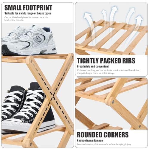 Akloya Vertical Narrow Shoe Rack, 7 Tier Portable Folding Shoe Storage Rack, Without Installation Free Standing Shoe Rack for Corridors, Bedrooms Living Room Corner and Small Spaces (7 Tier) 5