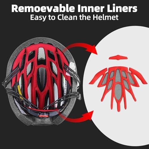 Bike Helmet, Basecamp Bicycle Helmet with Rear Light & Detachable Magnetic Goggles Lightweight Cycling Helmet Adjustable for Adult Men Women Mountain & Road (BC-069) 8