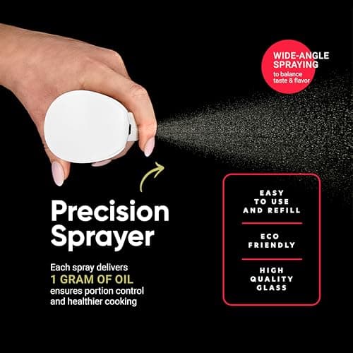Quality Glass Olive Oil Sprayer White | for Cooking, Olive Oil Dispenser, for Kitchen Gadgets, Air Fryer, Salad, BBQ (Perfect for any Oil) 5