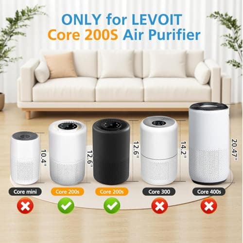 Core 200S-P Replacement Filter Compatible with LEVOIT Core 200S Smart WiFi Air PuriFier, Core 200S-RF Air Filter, 2 Pack 10