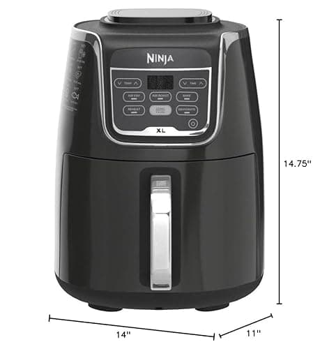 Ninja | XL Single Basket Air Fryer | 5.5 QT Capacity fits 3lbs of Wings | 5-in-1Air Fry, Roast, Bake,Reheat & Dehydrate |Dishwasher Safe Parts & Recipe Guide | Grey |AF150AMZ 9