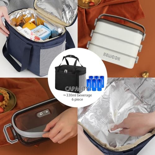 HEWOOH Large Bento Box Adult Lunch Box (74 Oz Large Capacity), Reusable, Including Lunch Bag,Salad Cup, Cutlery, 3 Dividers, Suitable For Dishwasher And Microwave.(White) 6