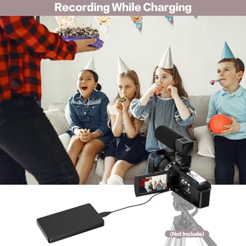 CUTELULY Video Camera Camcorder,HD 1080P 30FPS 36MP 270 Degree Rotation,16X Zoom Digital Camera, Night Vision Vlogging Camera for YouTube with External Microphone,Lens Hood, Remote Control, Stabilizer 5