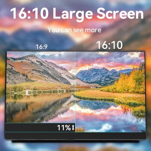 EHOMEWEI Q1 16" QLED 2560 * 1600 Resolution Portable Monitor Display, 16:10, 1500:1, Type-C Cable Connection Second External Screen Laptop, Office/Gaming Monitor for Laptop, PC, Gaming Consoles 8