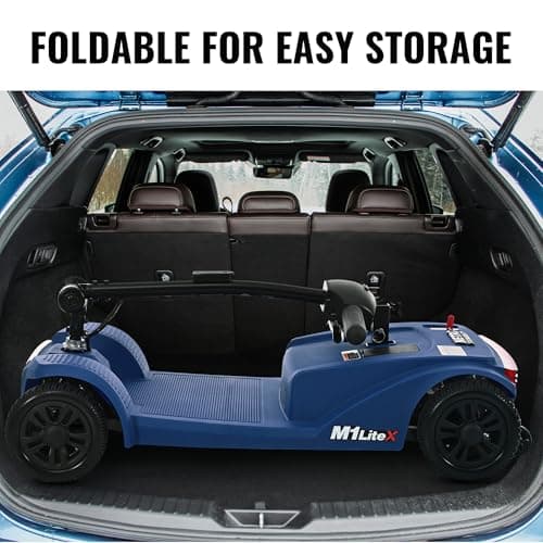 Christmas Gift for Mom Dad Parents Metro Mobility 4 Wheel Electric Scooter for Adults and Seniors,300 lbs Capacity, Travel - Detachable Basket and Seat M1 LiteX Blue 7