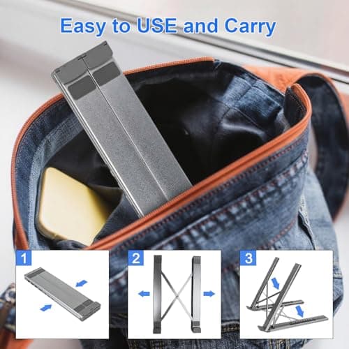 8-in-1 USB C Laptop Docking Station Stand, Laptop Tablet Stand Adjustable, SD/TF Card Slots Fast Charging, Multiport Adapter Computer Cooling Stand, Cooling Riser Office Workstation Hub 7