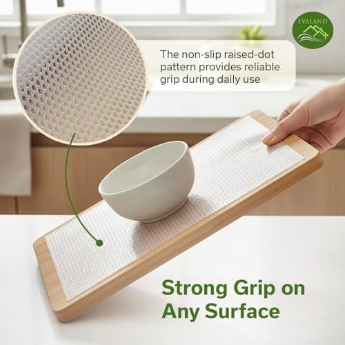 EVALAND Shelf Liners for Kitchen Cabinets Non-Adhesive 17.7" x 33 FT Clear Drawer Liner Non Slip, Washable Cabinet Liner, Waterproof Shelf Liners for Cabinets, Refrigerator Bathroom Pantry Cabinet Mat 8