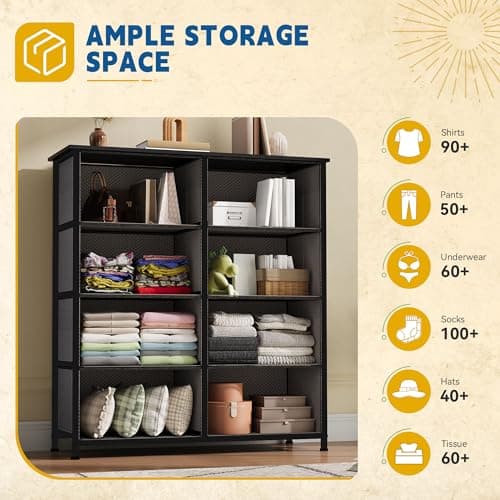 DWVO Dresser for Bedroom, Fabric Dresser with 8 Drawers, Chest of Drawers for Closet, Living Room 5