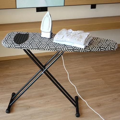 caius Ironing Board, Compact and Space Saver Full Size Ironing Board, Extra Wide Ironing Area with Extra Thick Heavy Duty Padded Cover, Stable Structure, Easy to Fold 7