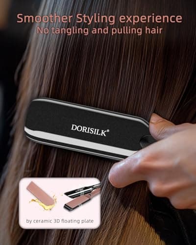DORISILK 500 Degree High Temp Professional Hair Straightenr ， Ceramic Wide Flat Iron ，2 in 1 Hair Straightener and Curler，Plasma Flat Iron Get Frizz-Free and Shiny 8