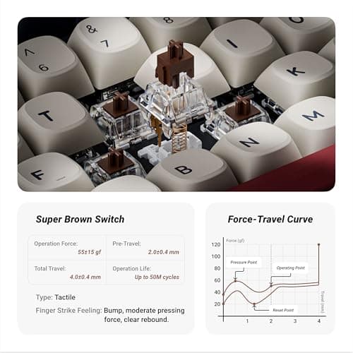 Keychron KJ4 Wireless Custom Mechanical Keyboard, 2.4 GHz Bluetooth QMK 80% Layout RGB, Hot-swappable Brown Switch Compatible with Mac Windows Linux, PBT Durable Keycaps for Gaming - Dark Blue 5