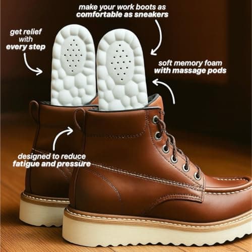 4D Cloud Insoles for Men - Memory Foam Steppers Soles Shoe Boot Inserts - Trim to Fit Insoles for Foot Pain and Fatigue Relief (Black, L) 6