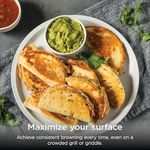 Ninja Sizzle Pro XL 20-Inch Indoor Griddle + Grill, Detachable Ventilated Lid, Grease Control, Ceramic Nonstick Plates, Even Edge Cooking, Extra Large Capacity, Versatile, Silver, GX101 10