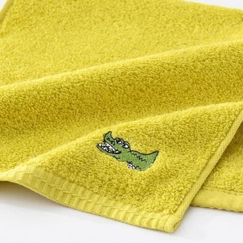sense gnosis 100% Cotton Kids Facial Towels, Fingertip Towels for Bathroom Towel Set Animal Embroidered Children Towels & Baby Washcloths, 10 x 20 inches(4 Pack in 4 Color) 6