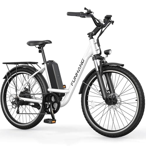 Funhang Electric Bike for Adults, 26" City Cruiser Ebike with 1000W Peak Motor, 21.7MPH 50 Miles Commuter Adult Electric Bicycles with 48V Battery, Adjustable Stem, 7-Speed, UL 2849 Certified