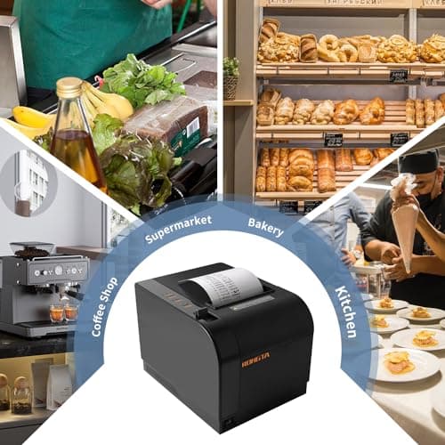 Rongta POS Receipt Printer, 80mm Thermal Printer, ESC/POS, Restaurant Kitchen Printer with Auto Cutter Support Cash Drawer,USB Serial Ethernet Receipts Printer for Small Business (RP820-USE) 5