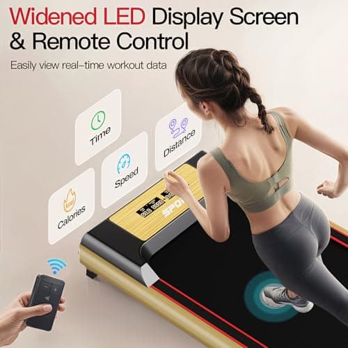 FUNRAY Walking Pad With Incline, Under Desk Treadmill - 2 in 1 Jogging Machine for Home and Office, 265lbs Max Weight Capacity Portable Treadmill - Yellow 7