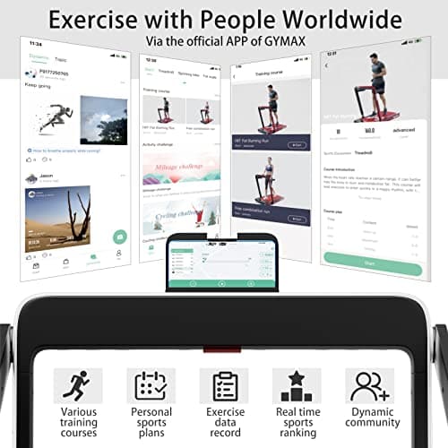 Goplus 2 in 1 Folding Treadmill, 2.25HP Superfit Under Desk Electric Treadmill, Installation-Free with Remote Control, APP Control and LED Display, Walking Jogging for Home Office 5