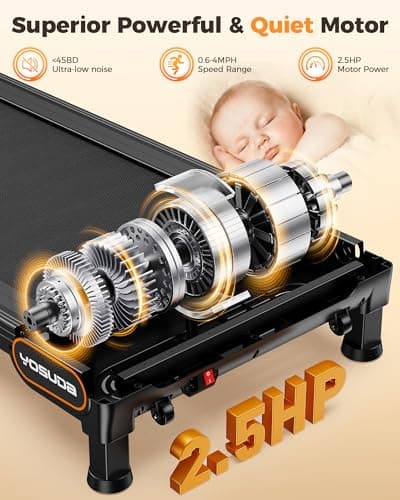 YOSUDA Walking Pad Auto Incline Treadmills, 9% Incline Under Desk Tredamills with 300LBS Weight Capacity & 3 Adjustable Slopes (Black Orange) 6