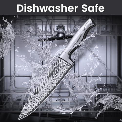 Knife Set, Astercook 15 Pieces Kitchen Knife Set with Built-in Sharpener, German Stainless Steel Knife Block Set, Razor-Sharp Knives with Full-tang Handle, Dishwasher Safe, Valentine's Gift 8