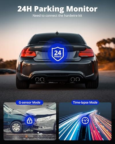 Kingslim Dash Cam Front and Rear 2K+1080P, Mini WiFi Dash Camera for Cars Dual Dashcam Parking Monitor, Loop Recording, Car Camera Support Max 256GB (E2PRO) 5