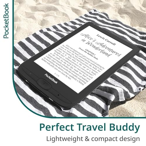 PocketBook Basic Lux 4 E-Book Reader - 6" Glare-Free HD E-Ink Display - Frontlight - Compact & Lightweight Ebooks Reader - Wi-Fi, Ergonomic Buttons - MicroSD Slot - Eye-Friendly Ereader 7