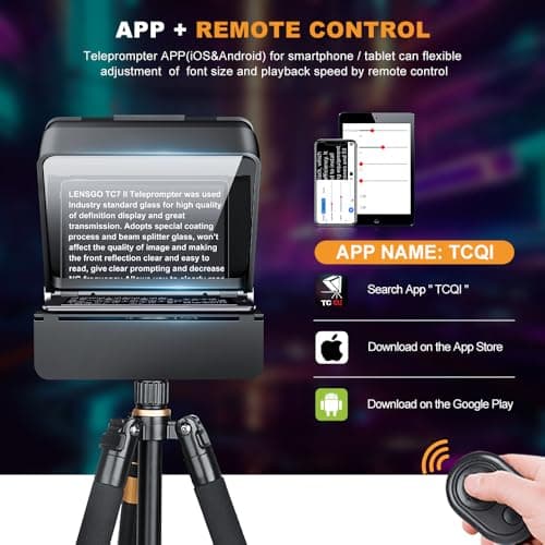 LENSGO Teleprompter for iPhone ipad Smartphone,7.9’’ Mini Portable Prompter with Remote Control,APP Compatible with iOS/Android for YouTube, Zoom, Twitch, Online Teaching,Vlogger,Live Streaming 6