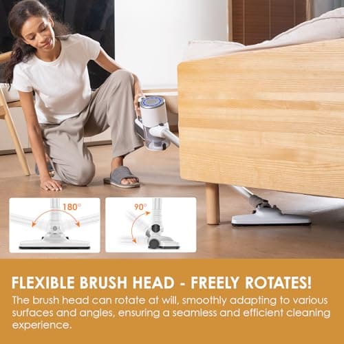 VersLife Cordless Vacuum Cleaner, up to 30Kpa Stick Vacuum with Rechargeable Battery, Long Runtime, 6-in-1 Lightweigt Handheld Vacuum Portable for Home Hard Floor, Pet Hair 6