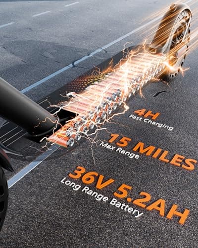 Electric Scooter with Seat for Adults and Teens, 19MPH & 15-Mile Range, 350W Motor, 8.5" Solid Tires with App Control & Dual Brake System - Foldable Commuter E-Scooter with Storage Bag 4