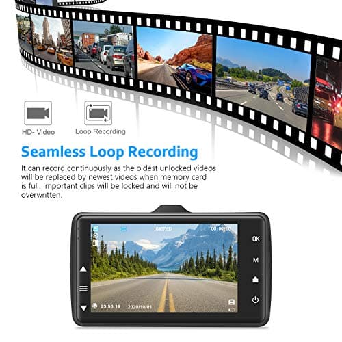 Dash Cam Front with 32G SD Card, BOOGIIO 1080P FHD Car Driving Recorder 3'' IPS Screen 170°Wide Angle Dashboard Camera Aluminum Alloy Case, WDR G-Sensor Parking Monitor Loop Recording Motion Detection 6