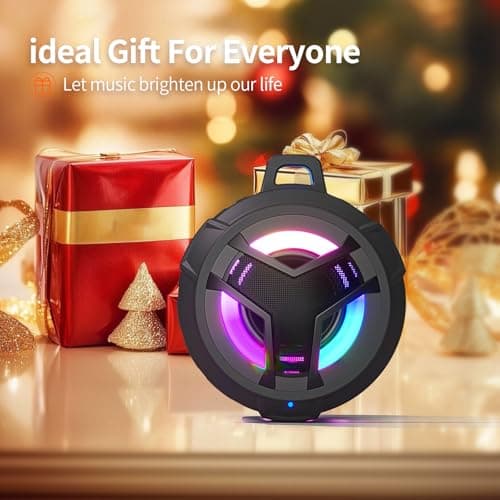 EBODA Bluetooth Shower Speaker, Portable Bluetooth Speakers, IP67 Waterproof Wireless Speaker with LED Light, Floating, 2000mAh, True Wireless Stereo for Kayak, Beach, Gifts for unisex -Black 9
