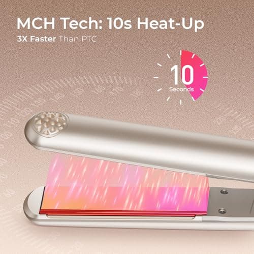 TYMO Flat Iron Hair Straightener - Titanium Hair Straighteners for Women, 1 Inch Professional Travel Flat Iron, Portable Straightener and Curlers with 10s Heat Up, 32 Temp, Dual Voltage & LED Display 7