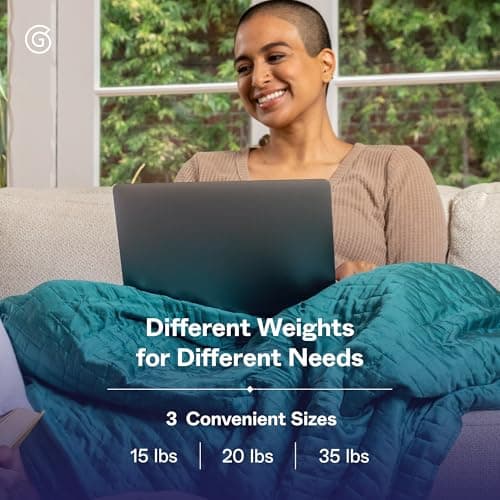 Gravity Weighted Cooling Blanket, Twin / Throw (20lbs, Forest Green) - Cooling Blankets for Hot Sleepers - Silky-Soft Ultra-Breathable Premium Lyocell Cover for Adults - Machine Washable, 48" x 72" 5