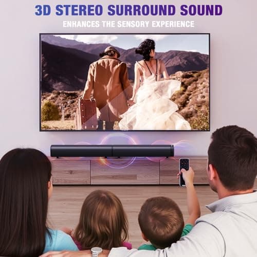 Yenjuty Sound Bar, 100W Sound Bar for Smart TV, Bluetooth 5.3 Soundbar, 2 in 1 Detachable Home Speaker Bass Effect, Home Theater Surround Sound, ARC/Optical/AUX/USB Connections, for TV/PC/Projectors 8