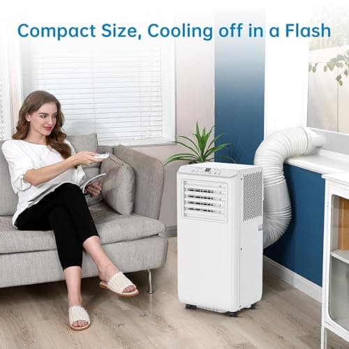 Portable Air Conditioners 10,000 BTU, Quiet Operation with Remote Control, Cools Rooms Up to 450 Sq. Ft, Portable AC Unit for Office Dorm Rooms, White 7